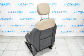 Passenger seat Fiat 500L 14-15 without airbag, mechanic, leather black with brown inserts, heating