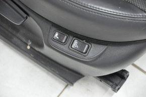 Passenger seat Fiat 500L 14-15 without airbag, mechanic, leather black with brown inserts, heating