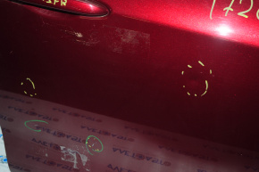 Door bare front right Dodge Dart 13-16 burgundy PRV, small dents, paint swelled