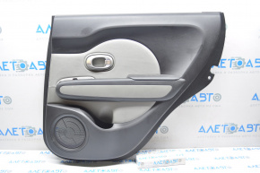 Door trim card rear right Kia Soul 14-19 black with gray insert cloth, armrest leather, scratches