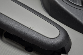 Door trim card rear right Kia Soul 14-19 black with gray insert cloth, armrest leather, scratches