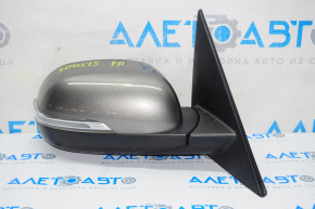 Side mirror right assembly Kia Soul 14-19 6 pins, turn signal, silver