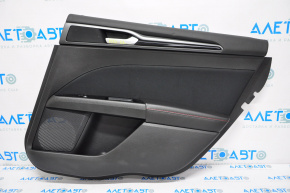 Door trim card rear right Ford Fusion mk5 13-16 leather black with red stitching