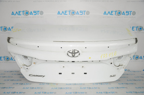 Trunk lid Toyota Camry v55 15-17 usa under spoiler, painted, scratches, white 040
