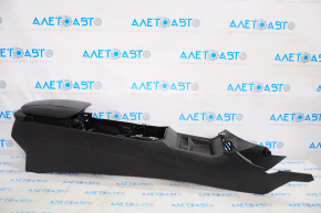 Central console armrest Ford Fusion mk5 13-16 leather black with red stitching