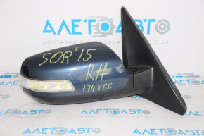 Side mirror right assembly Kia Sorento 10-15 7 pins, turn signal, blue