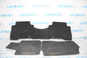 Set of floor mats for Kia Sorento 10-15, cloth, black, for cleaning
