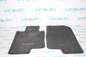 Set of floor mats for Hyundai Sonata 11-15, black cloth