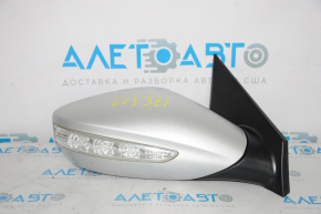Side mirror right complete Hyundai Sonata 11-14 7 pins, turn signal, silver