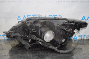 Headlight front right Nissan Rogue 14-16 bare halogen broken crepe, for polishing