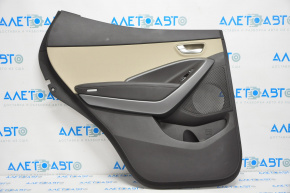 Door trim card rear left Hyundai Santa FE Sport 13-16 dark brown with beige