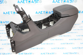 Central console armrest and cup holders Hyundai Santa FE Sport 13-16 pre-rest, leather, beige