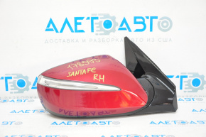 Right side mirror complete Hyundai Santa FE Sport 13-16 prerest 6 pins, turn signal, red