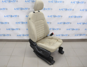 Passenger seat Ford Edge 15-17 without airbag, mechanical, cloth beige, water damage