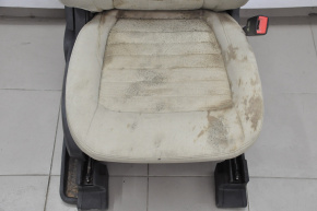 Passenger seat Ford Edge 15-17 without airbag, mechanical, cloth beige, water damage