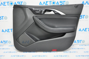 Door trim card front right Infiniti QX30 17-19 plastic and leather black