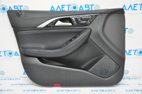 Door trim card front left Infiniti QX30 17- plastic and leather black, worn