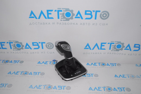 Gear knob with shifter cover Ford Escape MK3 13-16 leather black, gray cover