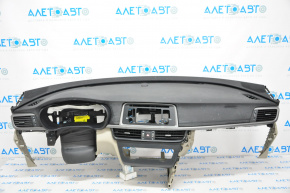 Torpedo front panel without AIRBAG Kia Optima 16-20 black with gray inserts