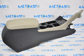 Central console armrest and cup holders Kia Optima 16-20 black with gray, worn