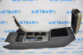 Central console armrest and cup holders Kia Optima 16-20 black with gray, worn