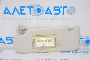Left visor for Chevrolet Cruze 16-inch, beige, without hook