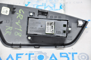 Rear right window lift control Honda CRV 17-22 black, manual, with black trim