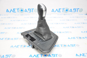 Gear knob with shifter cover for VW Tiguan 18-24 with cover, without Start-Stop button, black leather