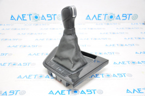 Gear knob with shifter cover for VW Tiguan 18-24 with cover, without Start-Stop button, black leather
