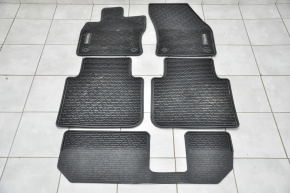 Set of floor mats for 7 seats VW Tiguan 18-19 black rubber