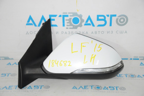 Left side mirror complete Hyundai Sonata 15-17 8 pins, BSM, turn signal, white
