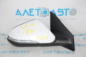 Side mirror right complete Hyundai Sonata 15-17 8 pins, BSM, turn signal, white