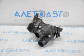 Cooling pump with thermostat housing assembly Audi Q5 8R 11-17 2.0T, hybrid with thermostat, plastic