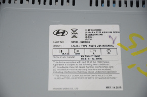 Radio tape recorder Hyundai Sonata 15-17 average display, chrome on controls is useful