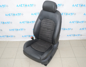 Driver's seat Hyundai Sonata 15-19 without airbag, electric not working, leather black, worn