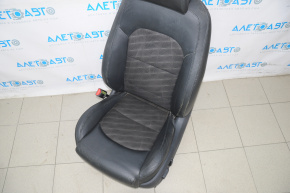 Driver's seat Hyundai Sonata 15-19 without airbag, electric not working, leather black, worn