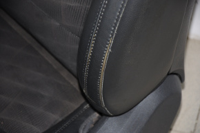 Driver's seat Hyundai Sonata 15-19 without airbag, electric not working, leather black, worn