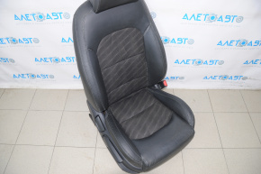 Passenger seat Hyundai Sonata 15-17 without airbag, manual, leather black