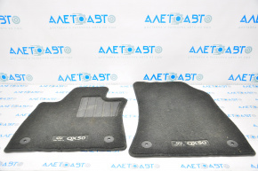 Set of floor mats for Infiniti QX50, 19-25 pile, black