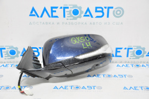 Left side mirror complete Infiniti QX50 19-20 16 pins, auto warehouse, camera, turn signal, blue