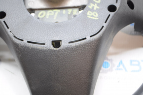 Naked steering wheel Kia Optima 16-18 rubber black, without pads and buttons, worn, dent