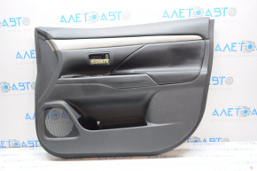 Door trim card front right Mitsubishi Outlander 14-15 black with black insert leather, molding gray under carbon structure, scratches