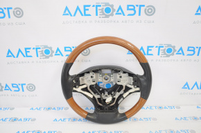 Naked steering wheel Lexus ES300h ES350 13-16 pre-rest, black leather, light wood, heated