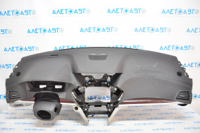 Dashboard front panel without AIRBAG Acura MDX 14-20 black, shot, pressed fasten