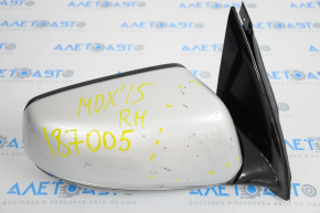 Side mirror right complete Acura MDX 14-16 14 pins, dimming, turn signal, silver, scratches