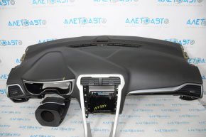 Torpedo front panel without AIRBAG Ford Fusion mk5 13-20 black, gray inserts, broken frame, crack