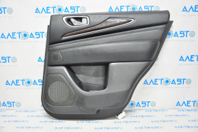Door trim card rear right Infiniti JX35 QX60 13-13 leather black, for 2 speakers
