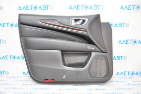Door trim card front left Infiniti JX35 QX60 13-15 leather black, rubbed