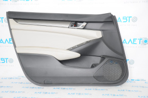 Door trim card front left Honda Accord 18-18 black cloth with gray insert, scratch