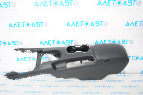 Central console armrest and cup holders Ford Mustang mk6 15-23 complete leather black, crackle